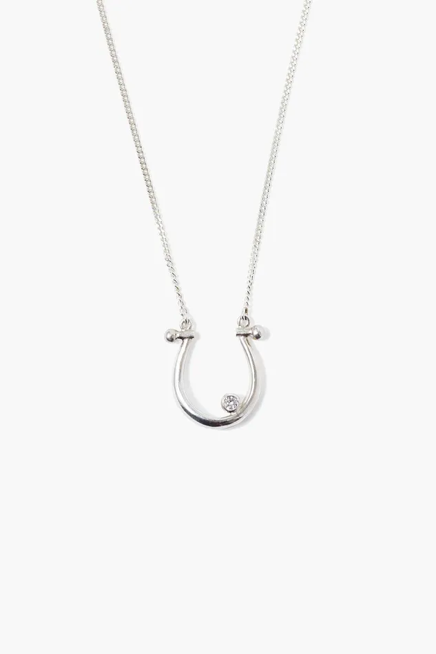 Diamond Horseshoe Necklace Silver Women Chan Luu Necklaces