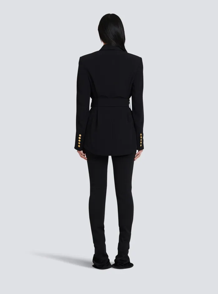 Doublebreasted Fuchsia Ecodesigned Blazer Black Women Balmain Jackets And Blazers