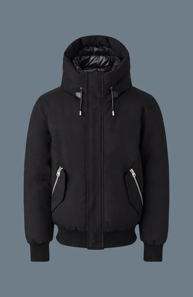 Downs and Parkas Men Mackage DIXON 2In1 Down Bomber Jacket With Hooded Bib For Men Black