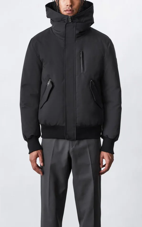 Downs and Parkas Men Mackage DIXON 2In1 Down Bomber Jacket With Hooded Bib For Men Black Downs and Parkas Men Mackage DIXON 2In1 Down Bomber Jacket With Hooded Bib For Men Black