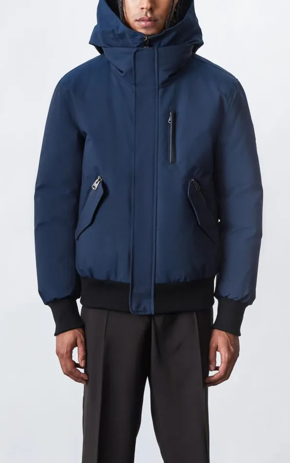 Downs and Parkas Men Mackage DIXON 2In1 Down Bomber Jacket With Hooded Bib For Men Black Downs and Parkas Men Mackage DIXON 2In1 Down Bomber Jacket With Hooded Bib For Men Black