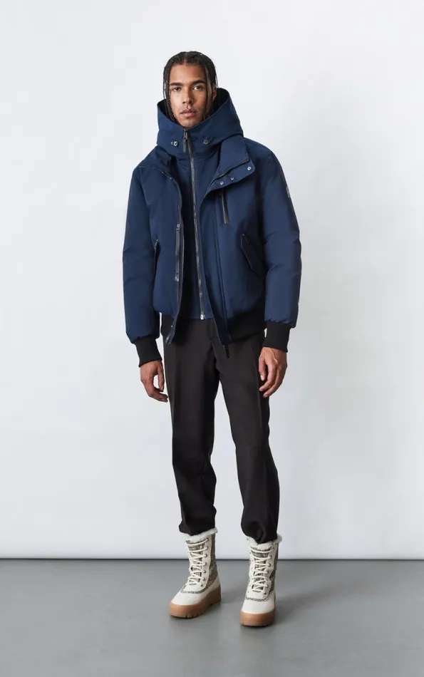 Downs and Parkas Men Mackage DIXON 2In1 Down Bomber Jacket With Hooded Bib For Men Black Downs and Parkas Men Mackage DIXON 2In1 Down Bomber Jacket With Hooded Bib For Men Black