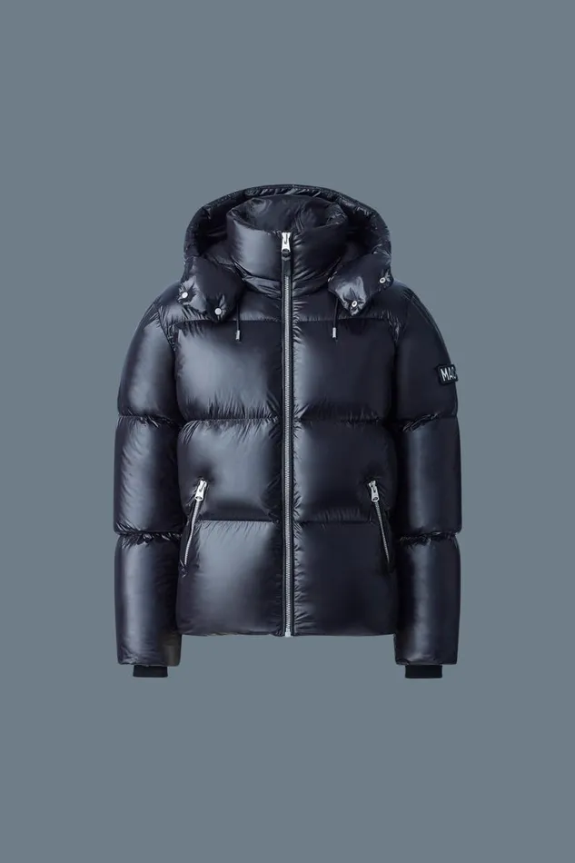 Downs and Parkas Men Mackage KENTZ Lustrous Down Jacket With Hood White