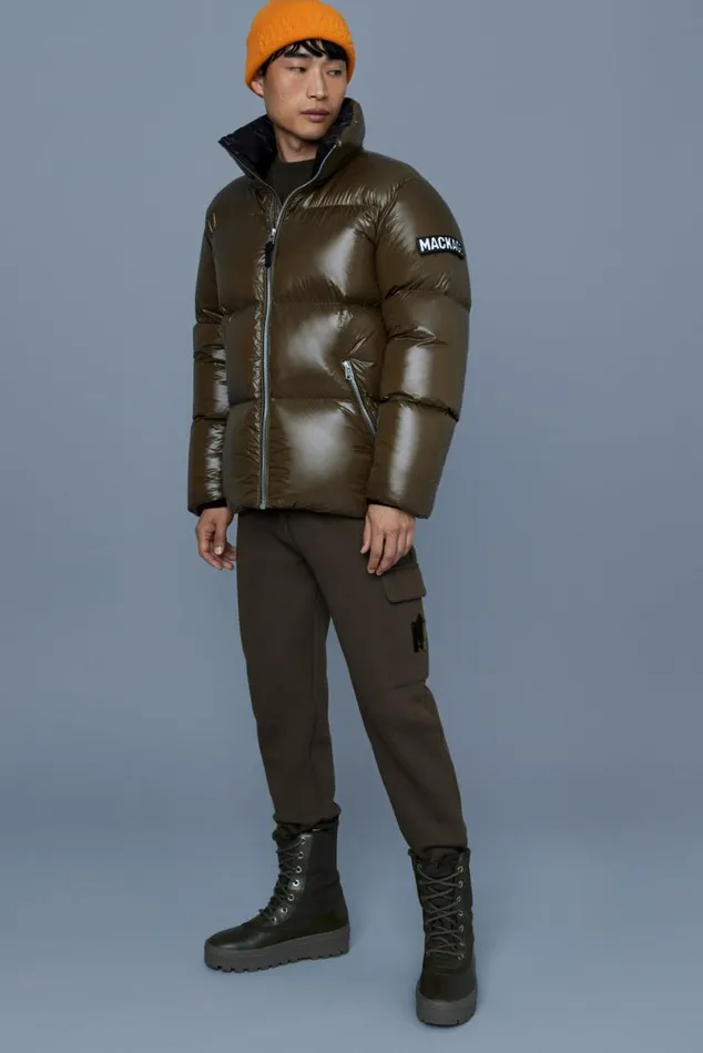 Downs and Parkas Men Mackage KENTZ Lustrous Down Jacket With Hood White