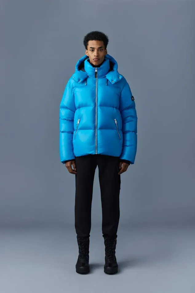 Downs and Parkas Men Mackage KENTZ Lustrous Down Jacket With Hood White