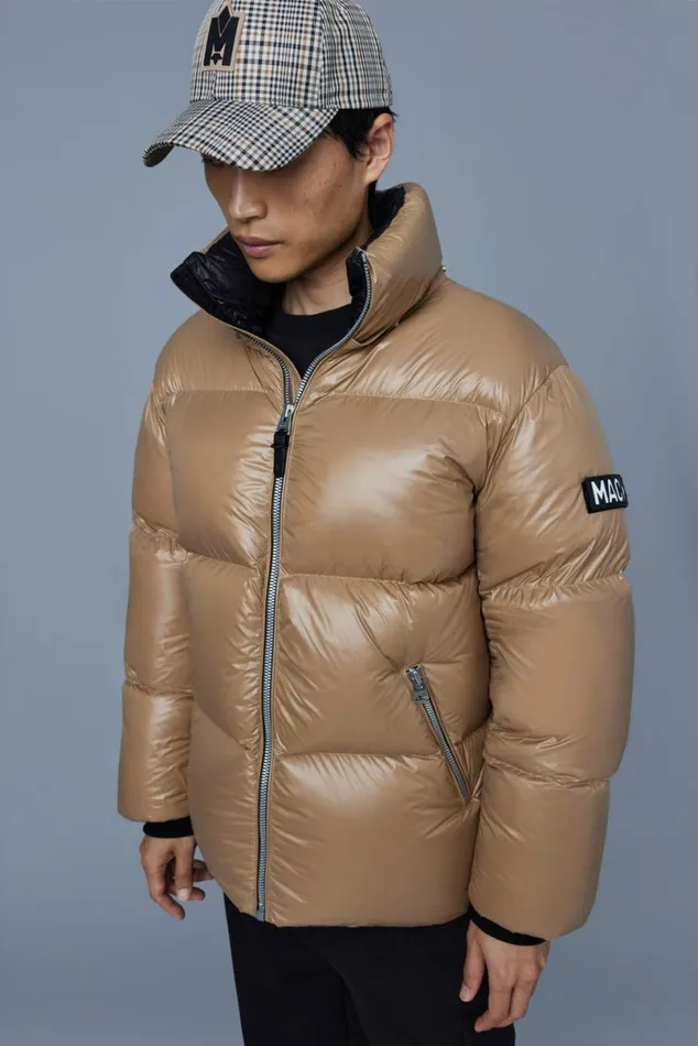 Downs and Parkas Men Mackage KENTZ Lustrous Down Jacket With Hood White