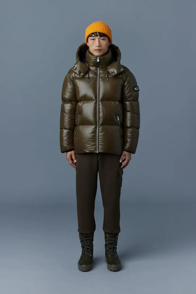Downs and Parkas Men Mackage KENTZ Lustrous Down Jacket With Hood White