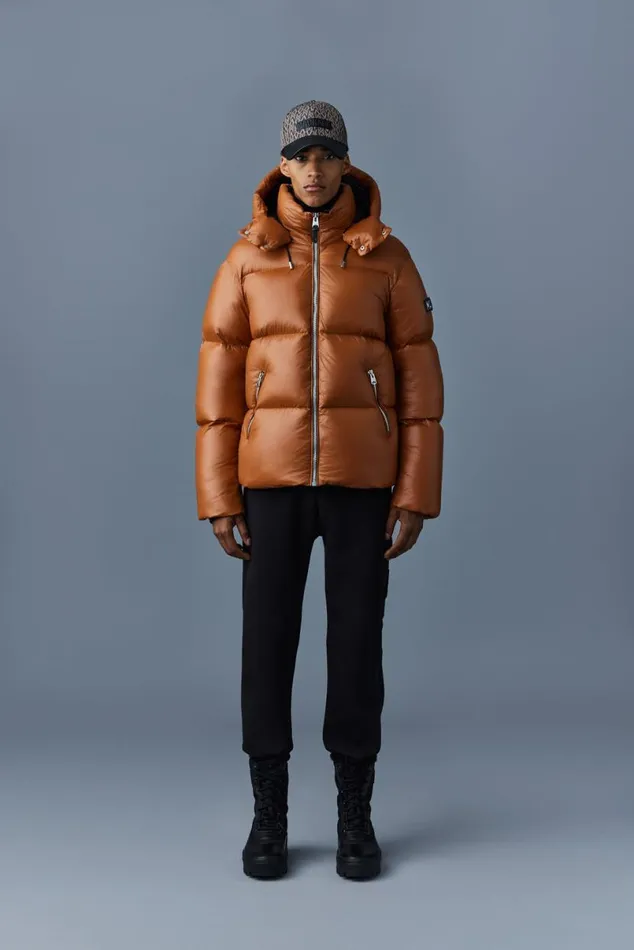Downs and Parkas Men Mackage KENTZ Lustrous Down Jacket With Hood White