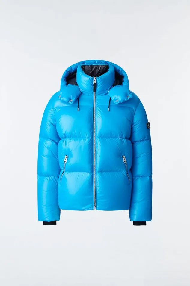 Downs and Parkas Men Mackage KENTZ Lustrous Down Jacket With Hood White