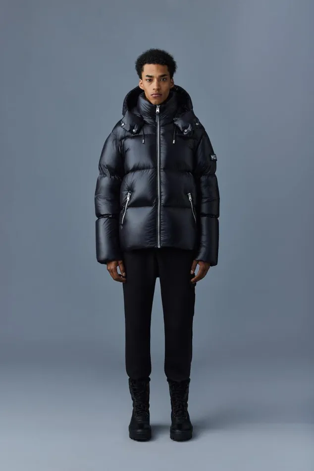 Downs and Parkas Men Mackage KENTZ Lustrous Down Jacket With Hood White