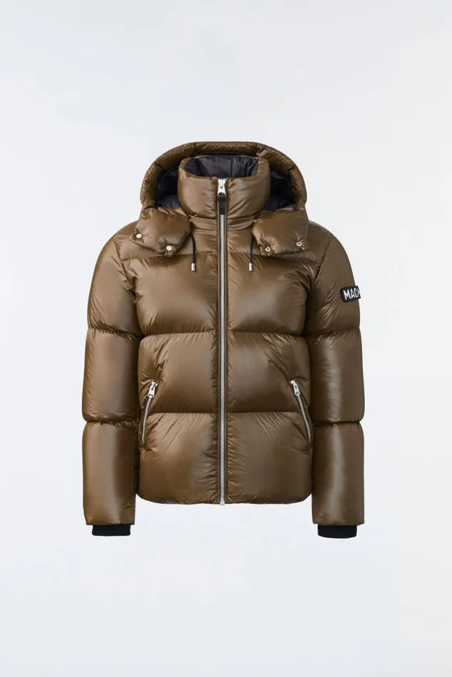 Downs and Parkas Men Mackage KENTZ Lustrous Down Jacket With Hood White