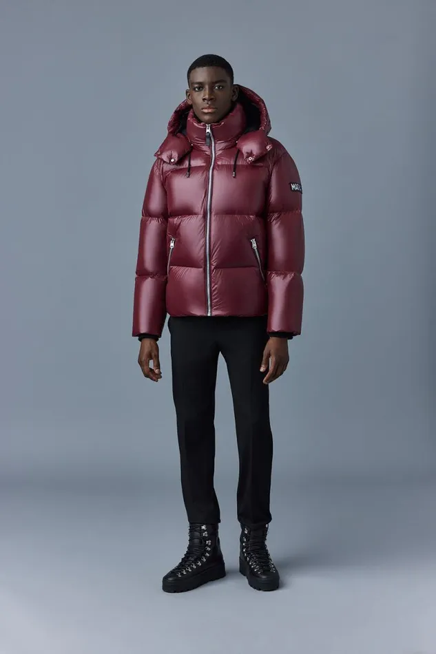 Downs and Parkas Men Mackage KENTZ Lustrous Down Jacket With Hood White