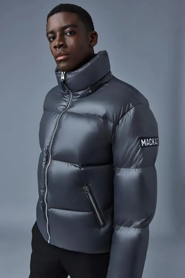 Downs and Parkas Men Mackage KENTZ Lustrous Down Jacket With Hood White