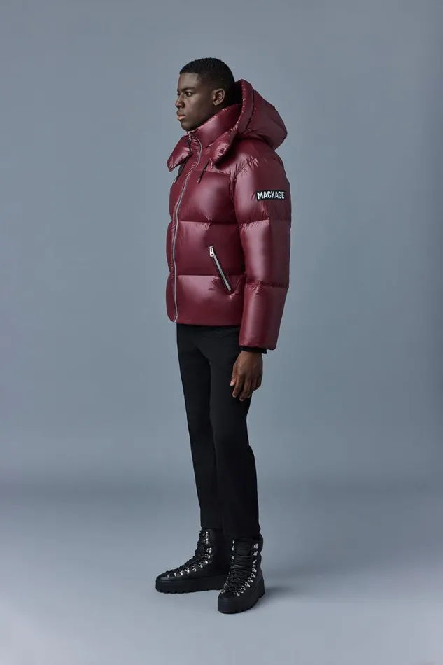 Downs and Parkas Men Mackage KENTZ Lustrous Down Jacket With Hood White