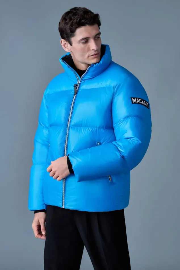 Downs and Parkas Men Mackage KENTZ Lustrous Down Jacket With Hood White