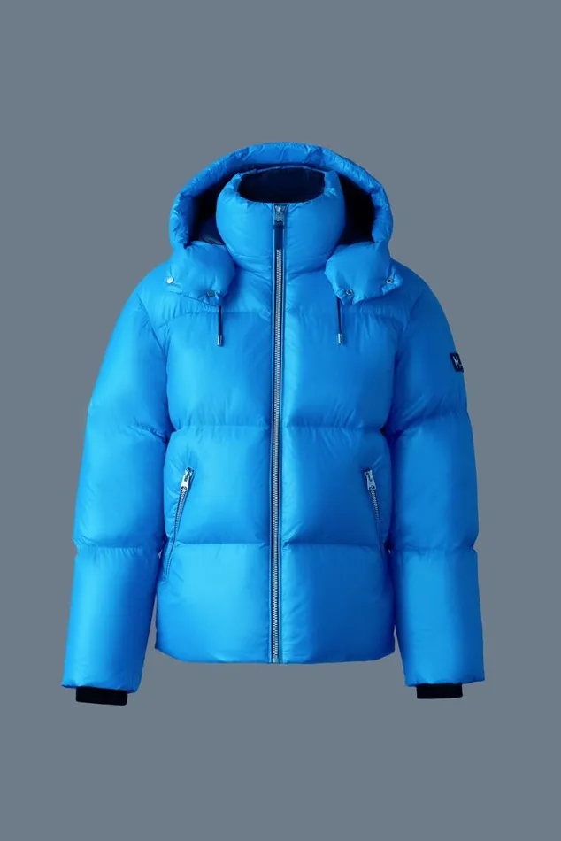 Downs and Parkas Men Mackage KENTZ Lustrous Down Jacket With Hood White