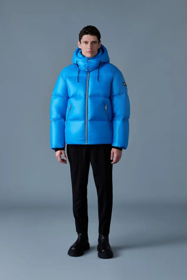 Downs and Parkas Men Mackage KENTZ Lustrous Down Jacket With Hood White