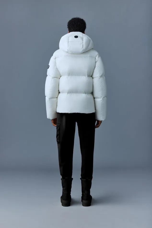 Downs and Parkas Men Mackage KENTZ Lustrous Down Jacket With Hood White
