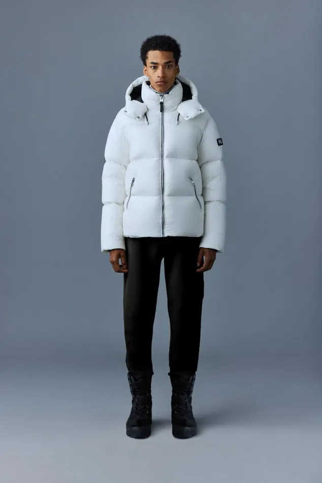 Downs and Parkas Men Mackage KENTZ Lustrous Down Jacket With Hood White