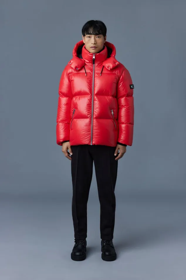 Downs and Parkas Men Mackage KENTZ Lustrous Down Jacket With Hood White