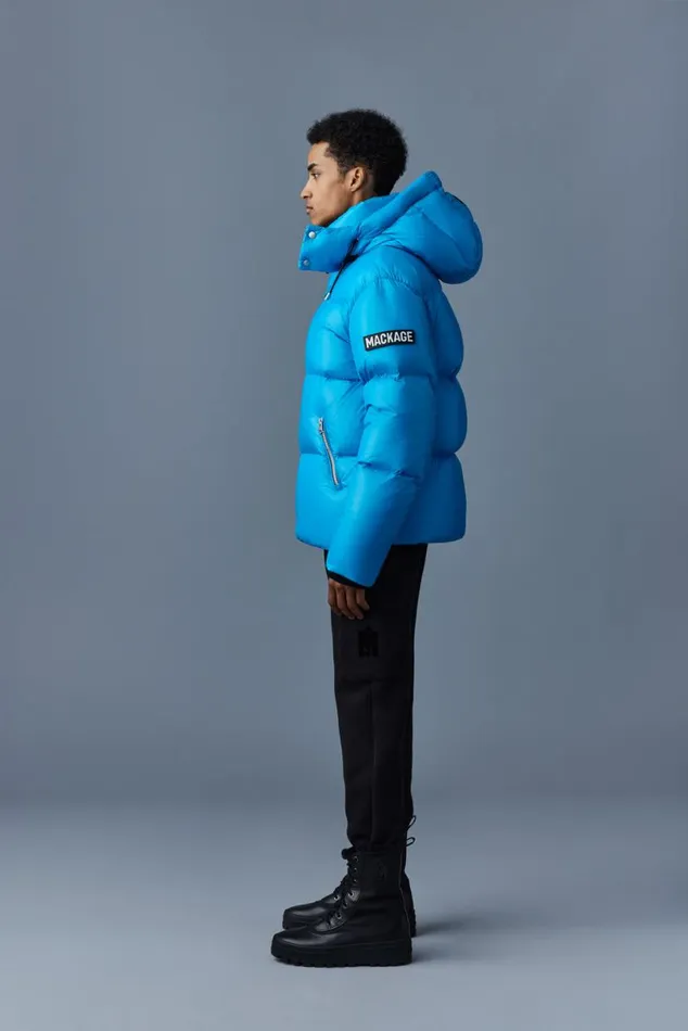 Downs and Parkas Men Mackage KENTZ Lustrous Down Jacket With Hood White