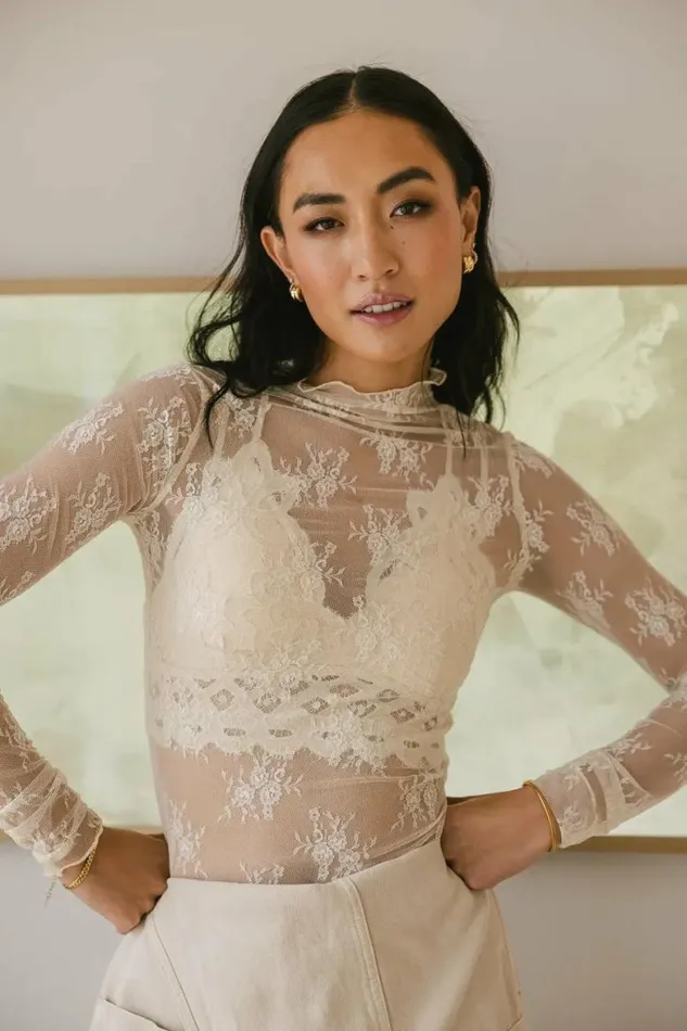 Drea Lace Layering Top In Cream Cream Women Bohme Tops