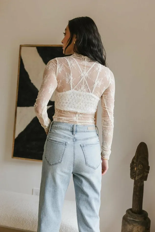 Drea Lace Layering Top In Cream Cream Women Bohme Tops