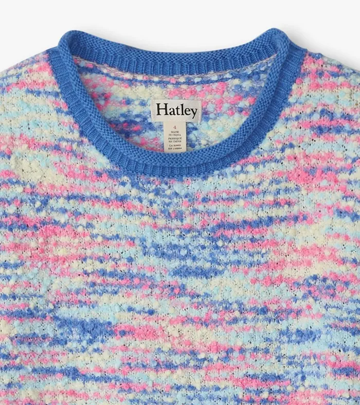 Dresses Girls Hatley Girls Blue Boucle Sweater Dress