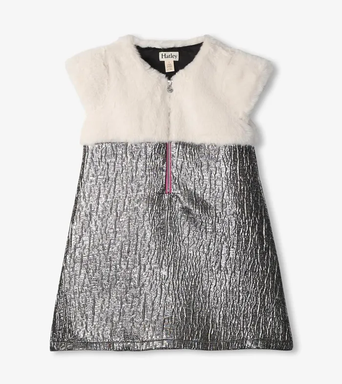 Dresses Girls Hatley Girls Faux Fur Jacquard Dress