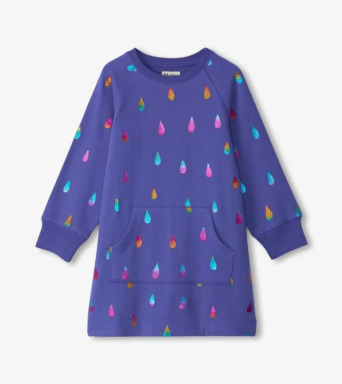 Dresses Girls Hatley Girls Rainbow Raindrops Sweater Dress