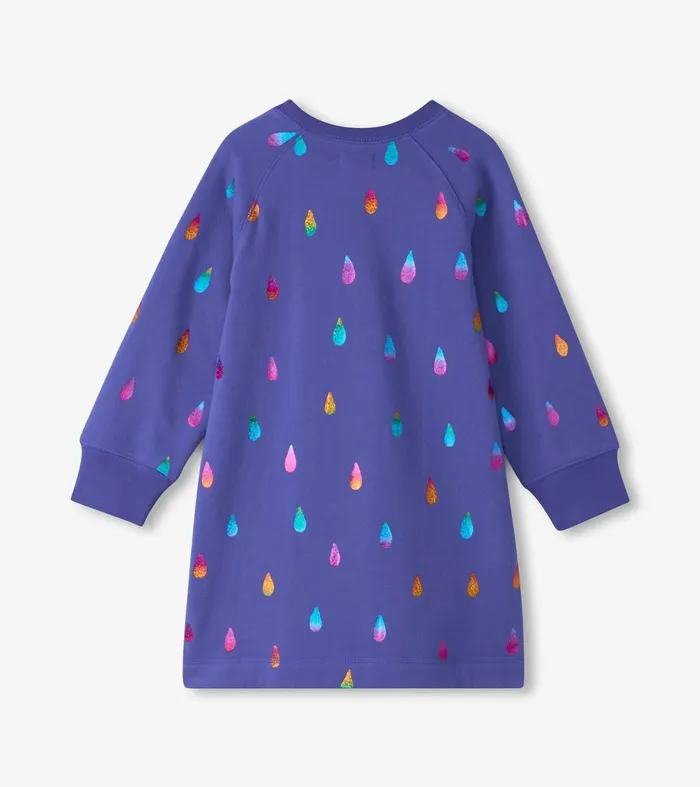 Dresses Girls Hatley Girls Rainbow Raindrops Sweater Dress