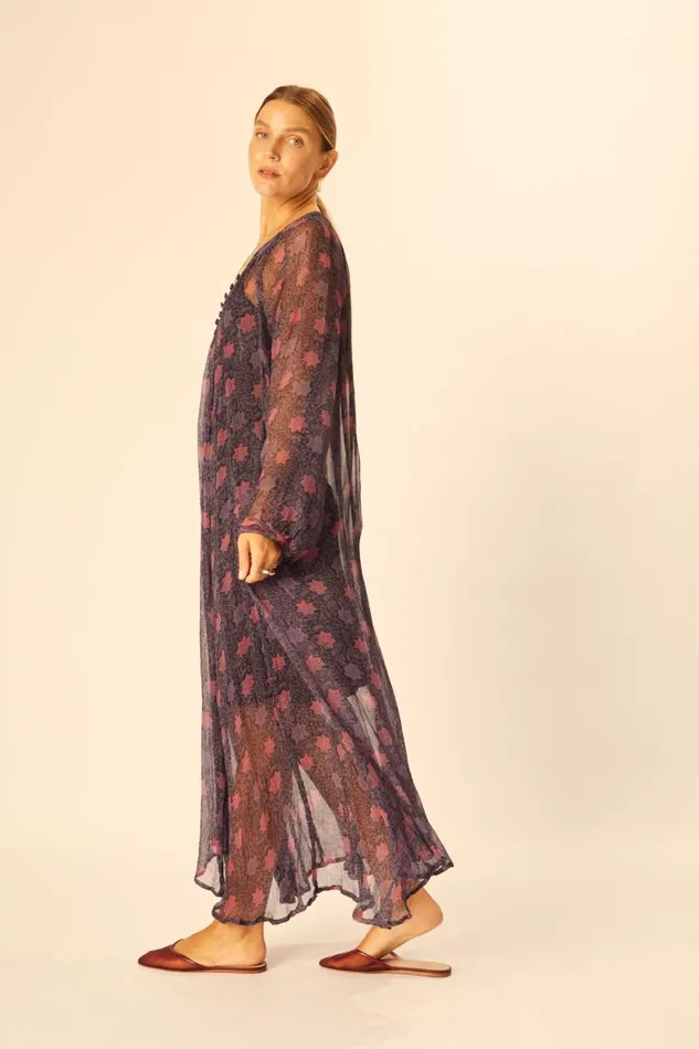 Dresses Shop Natalie Martin FIORE MAXI Snowflake Aubergine