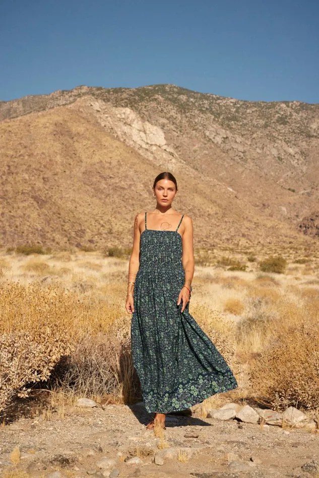 Dresses Shop Natalie Martin GINA MAXI Petite Fleur Marine