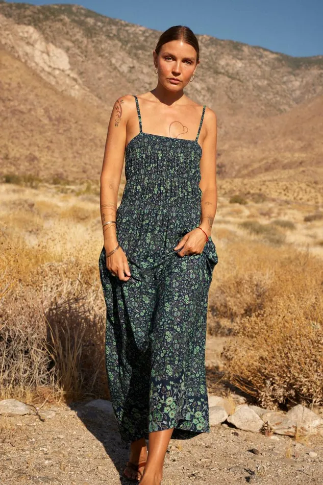 Dresses Shop Natalie Martin GINA MAXI Petite Fleur Marine