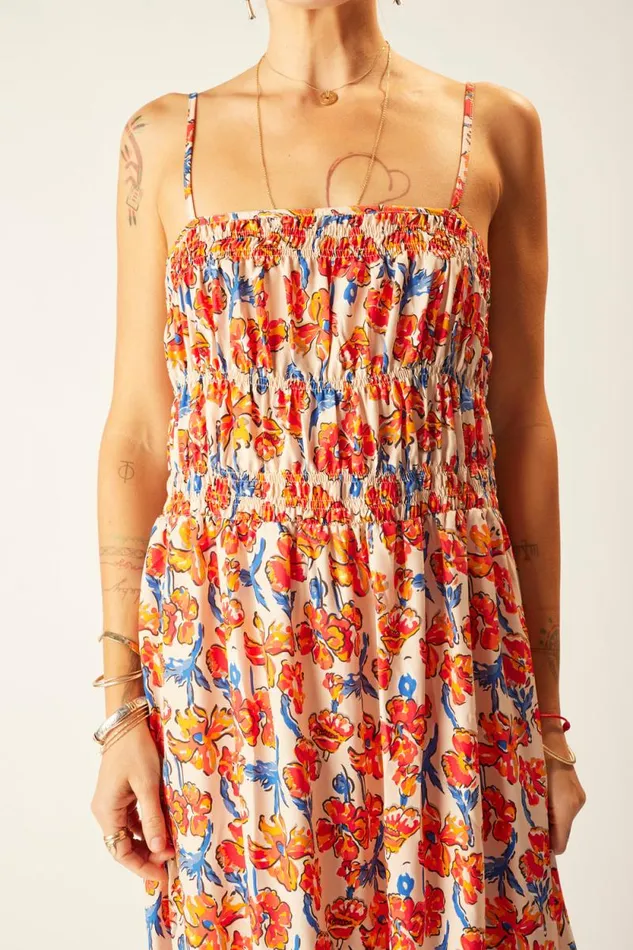 Dresses Shop Natalie Martin GINA MAXI Silk Watercolor Clementine