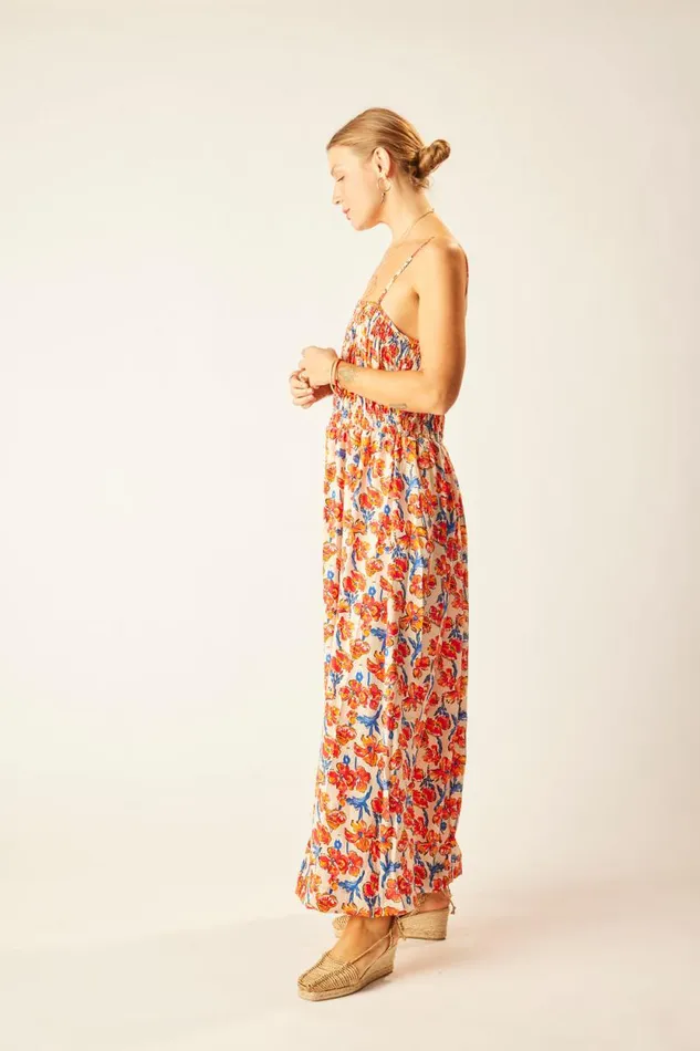 Dresses Shop Natalie Martin GINA MAXI Silk Watercolor Clementine