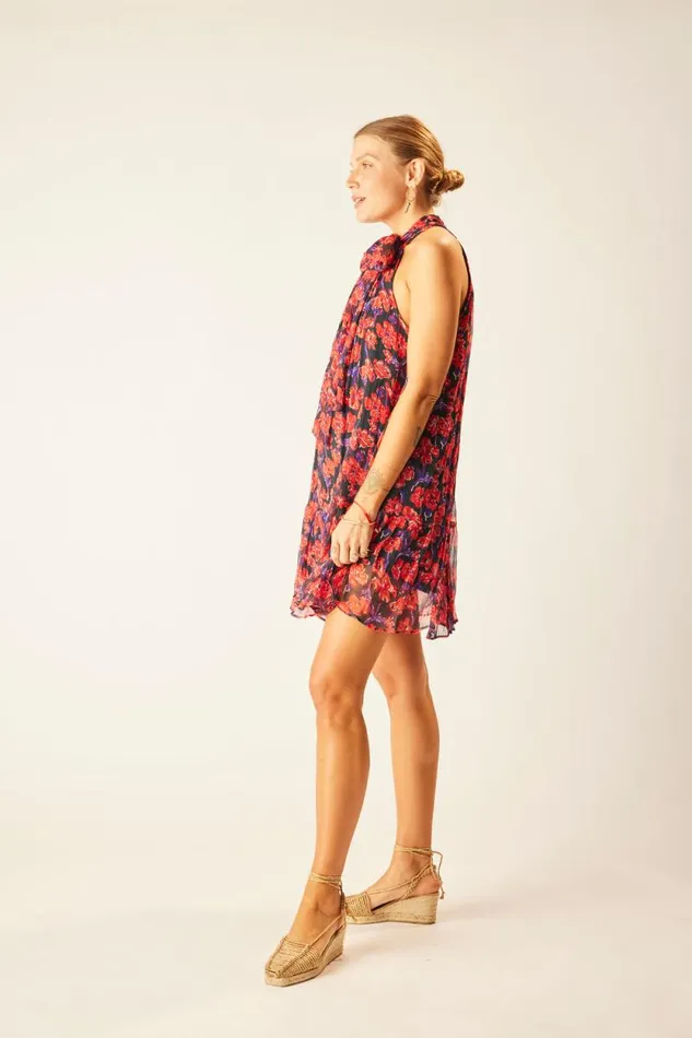 Dresses Shop Natalie Martin INDIANA MINI Chiffon Watercolor Onyx