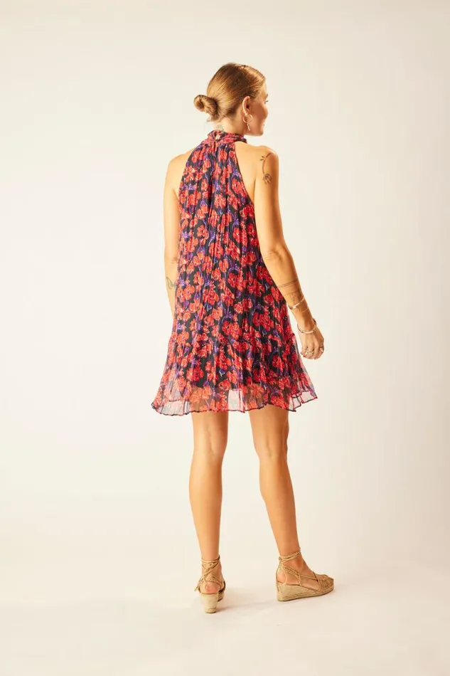 Dresses Shop Natalie Martin INDIANA MINI Chiffon Watercolor Onyx