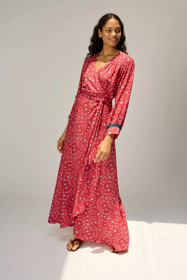 Dresses Shop Natalie Martin KATE LONG SLEEVE MAXI Pinwheel Barn Red