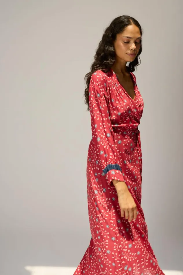 Dresses Shop Natalie Martin KATE LONG SLEEVE MAXI Pinwheel Barn Red