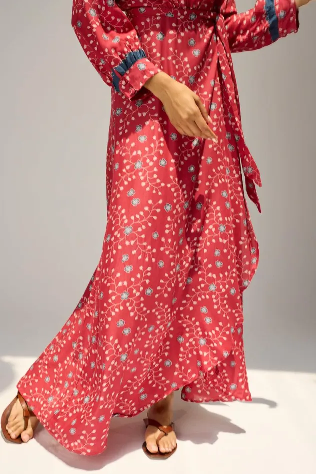 Dresses Shop Natalie Martin KATE LONG SLEEVE MAXI Pinwheel Barn Red