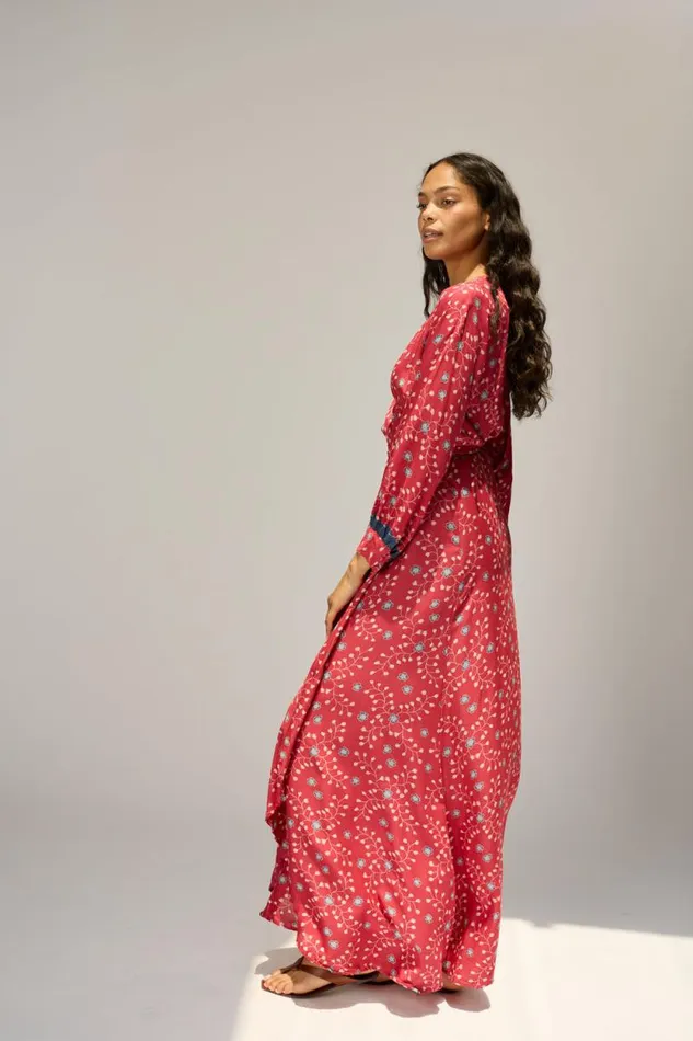 Dresses Shop Natalie Martin KATE LONG SLEEVE MAXI Pinwheel Barn Red