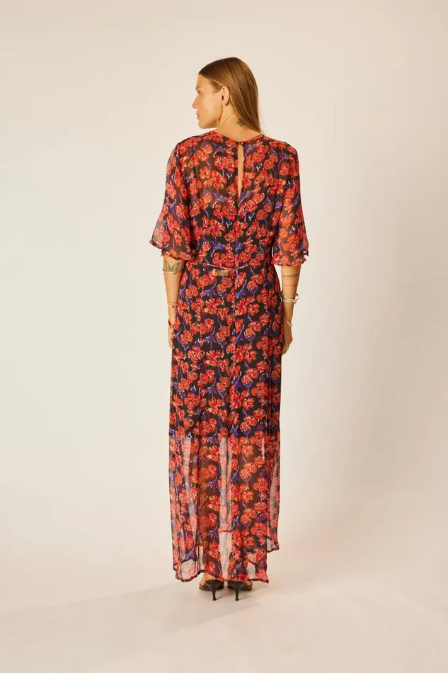 Dresses Shop Natalie Martin LILY DRESS Chiffon Watercolor Onyx