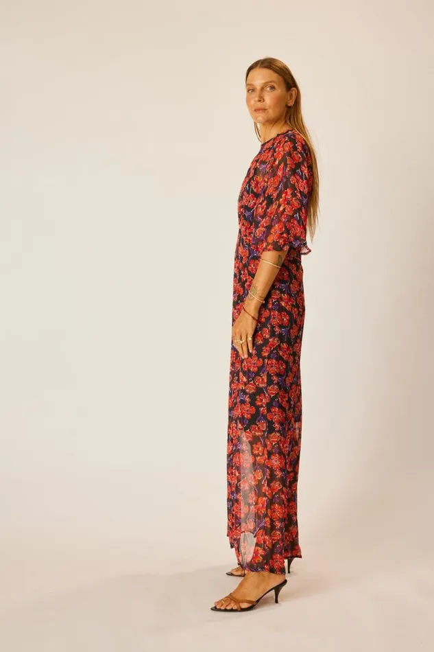 Dresses Shop Natalie Martin LILY DRESS Chiffon Watercolor Onyx