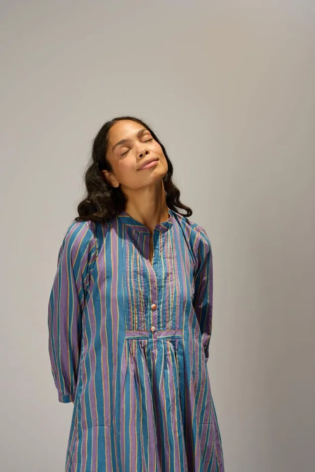 Dresses Shop Natalie Martin SAMMIE MAXI Batik Stripe Lavender