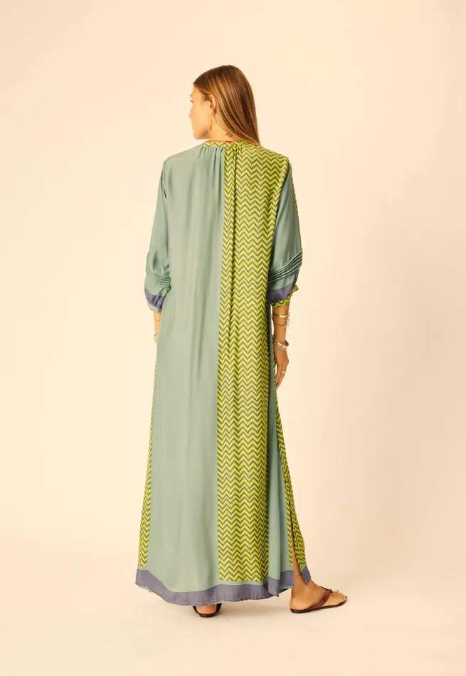 Dresses Shop Natalie Martin SAMMIE MAXI Block Zigzag Lime