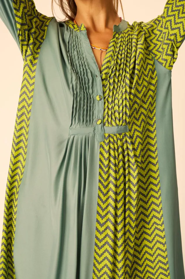 Dresses Shop Natalie Martin SAMMIE MAXI Block Zigzag Lime