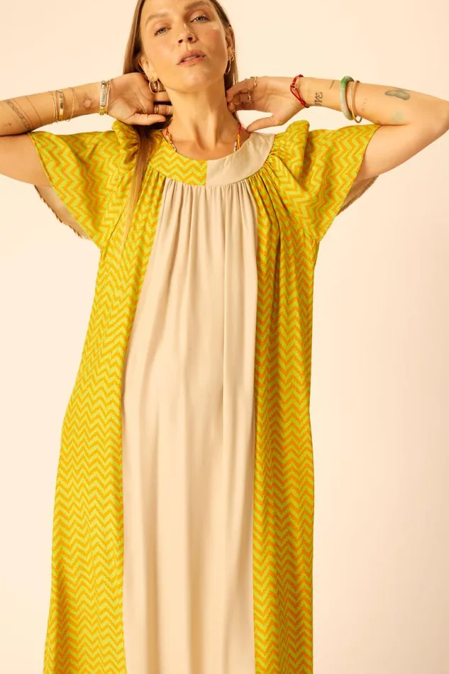 Dresses Shop Natalie Martin SIENNA DRESS Block Zigzag Tangerine