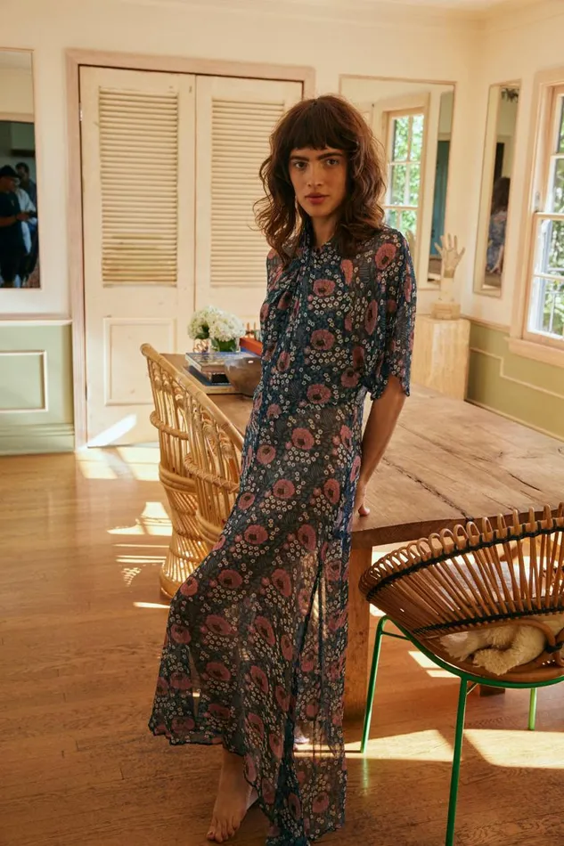 Dresses Shop Natalie Martin TIFFANY DRESS Vintage Flowers Indigo