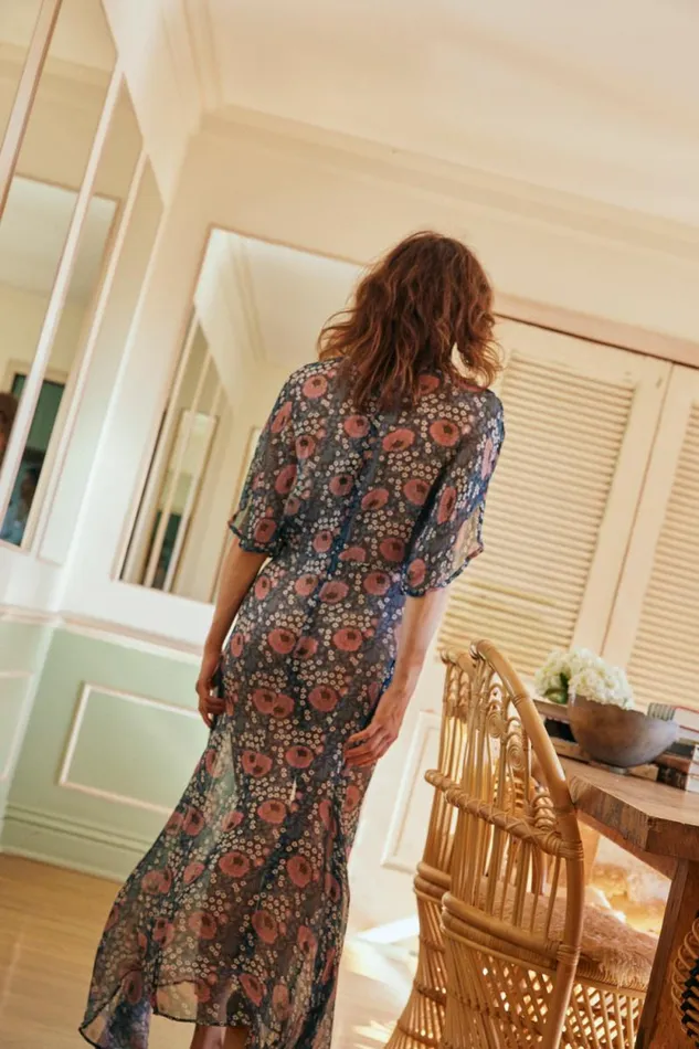 Dresses Shop Natalie Martin TIFFANY DRESS Vintage Flowers Indigo